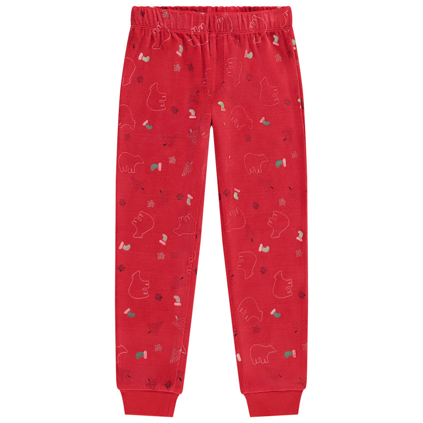 Set pyjama 2 pièces velours et imprimé ours polaire pour garçon 