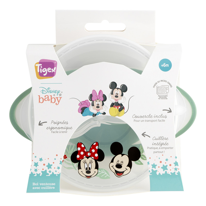 Bol ventouse avec cuillère Mickey et Minnie Disney 