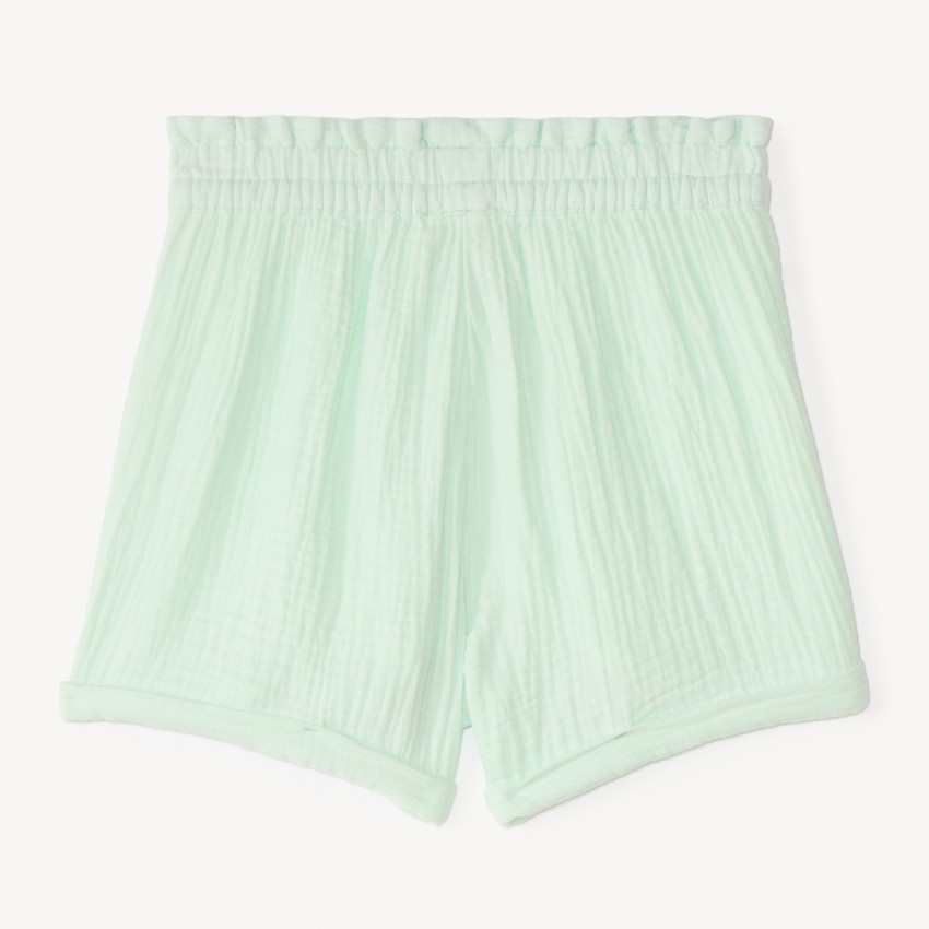 Short uni en double gaze pour fille 