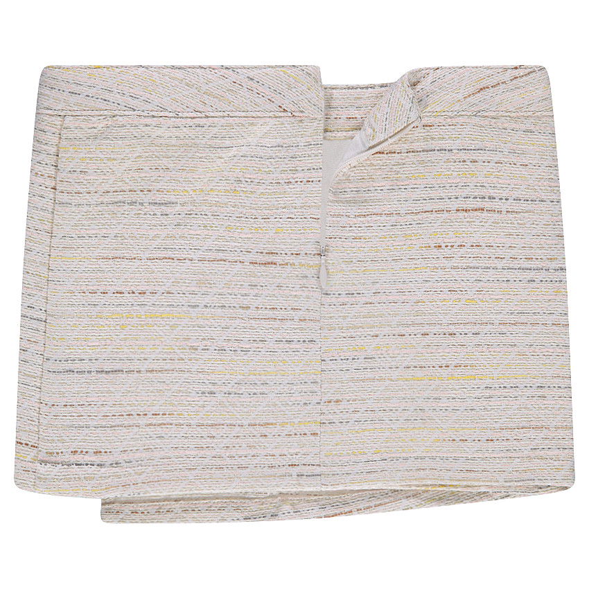 Jupe portefeuille en coton effet tweed avec papillon brodé 