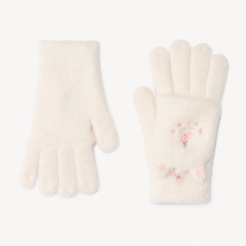 Gants 2 en 1 Licorne effet fourrure pour fille 