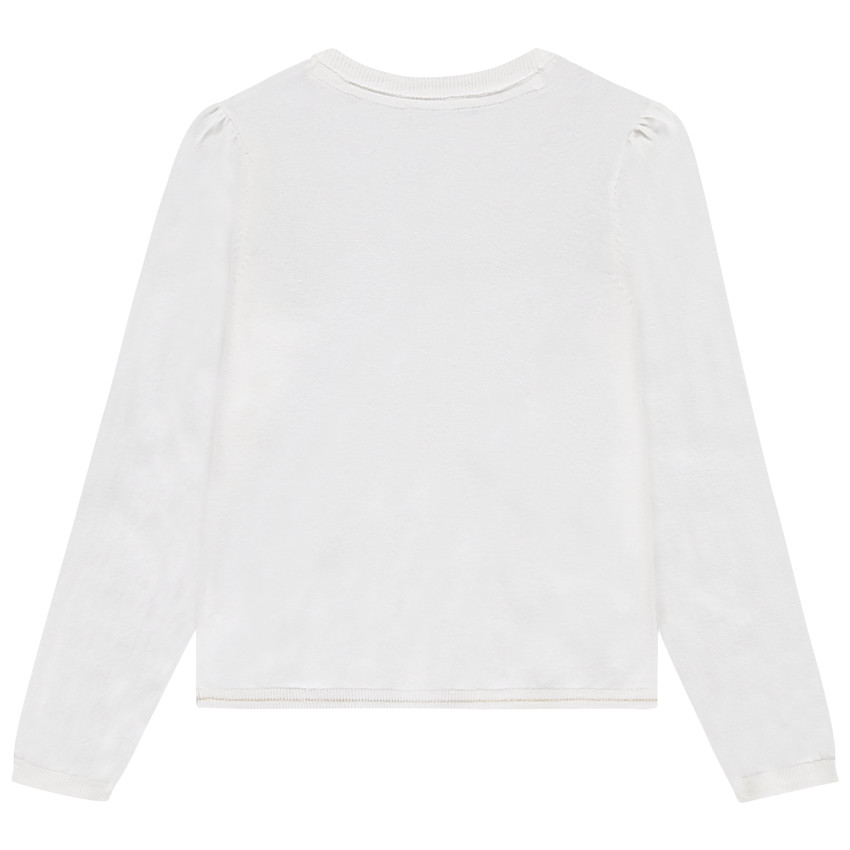 Gilet en tricot uni avec boutons pailletés pour fille 