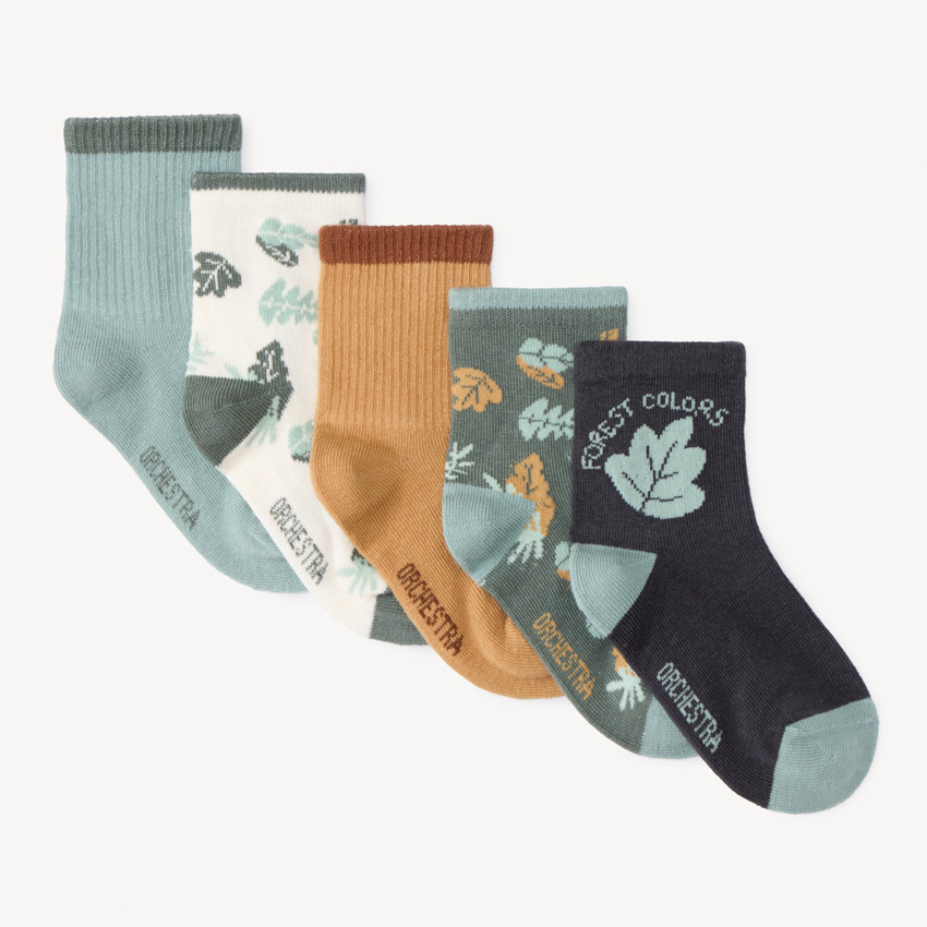 Lot de 5 paires de chaussettes normales fantaisie pour garçon
