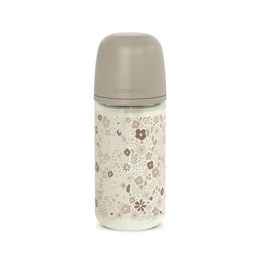Biberon en verre avec tétine physiologique SX Pro M 240ml Wonderland Liberty beige