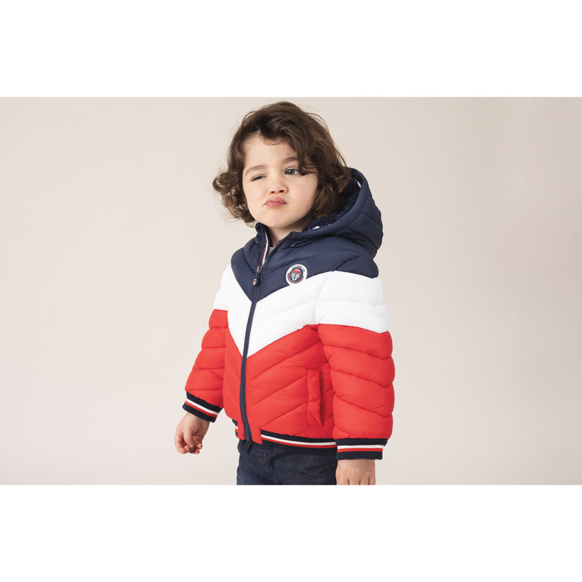 Doudoune matelassée tricolore doublée sherpa 