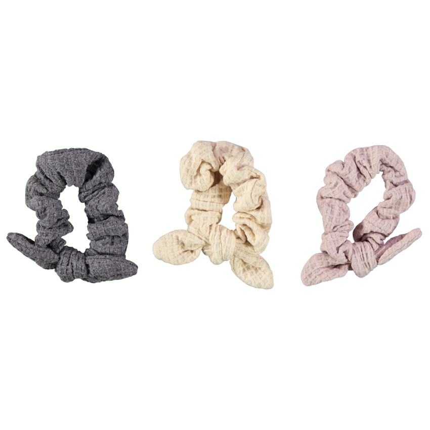 Lot de 3 chouchous effet noué en nid d'abeille pour fille 