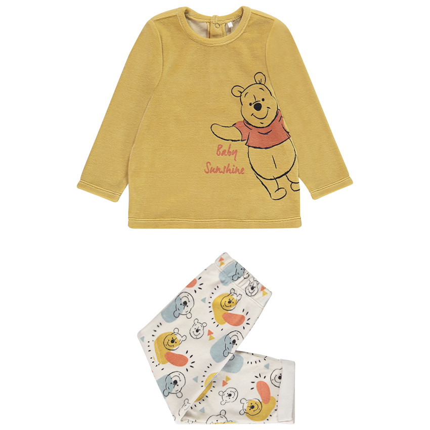 Pyjama 2 pièces en velours imprimé Winnie l'Ourson Disney pour bébé garçon