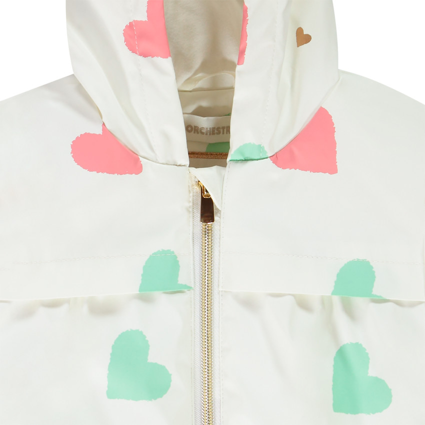 Parka gomme à coeurs doublée sherpa pour enfant fille 