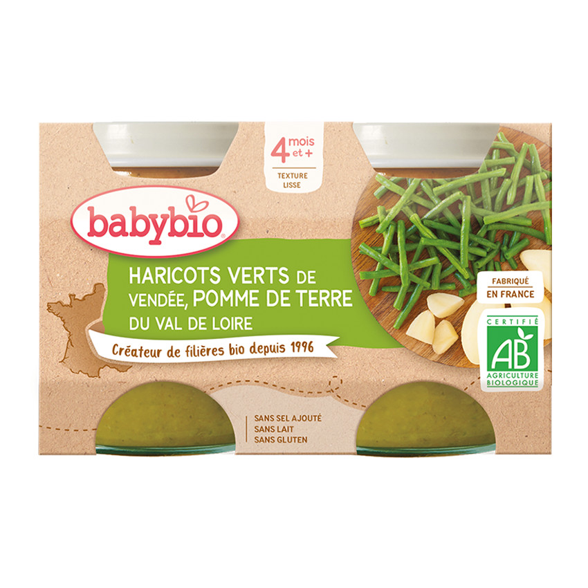 Petit pot pomme de terre et haricot vert bio - 2x130g 