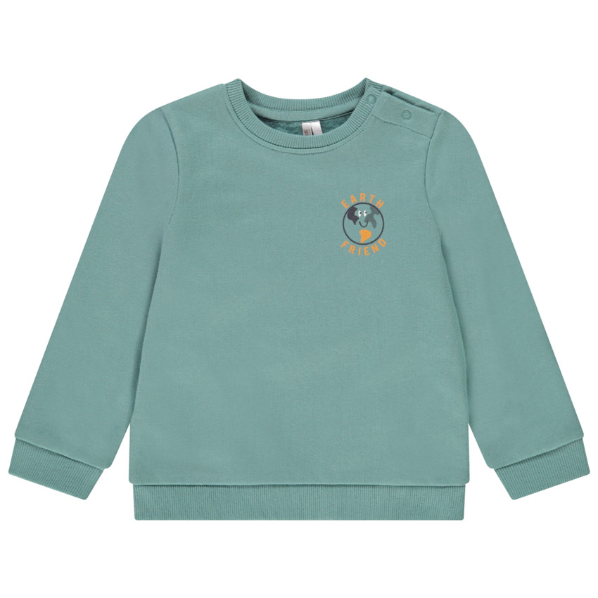 Sweat en molleton avec prints et broderie pour bébé garçon Main Sweat en molleton avec prints et broderie pour bébé garçon