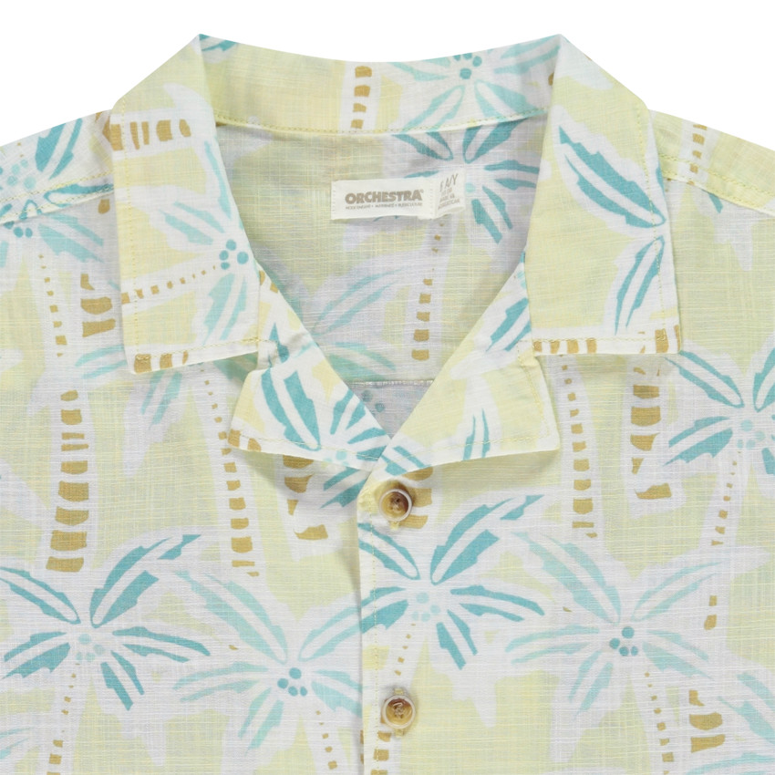 Chemise à manches courtes imprimée palmiers pour garçon 