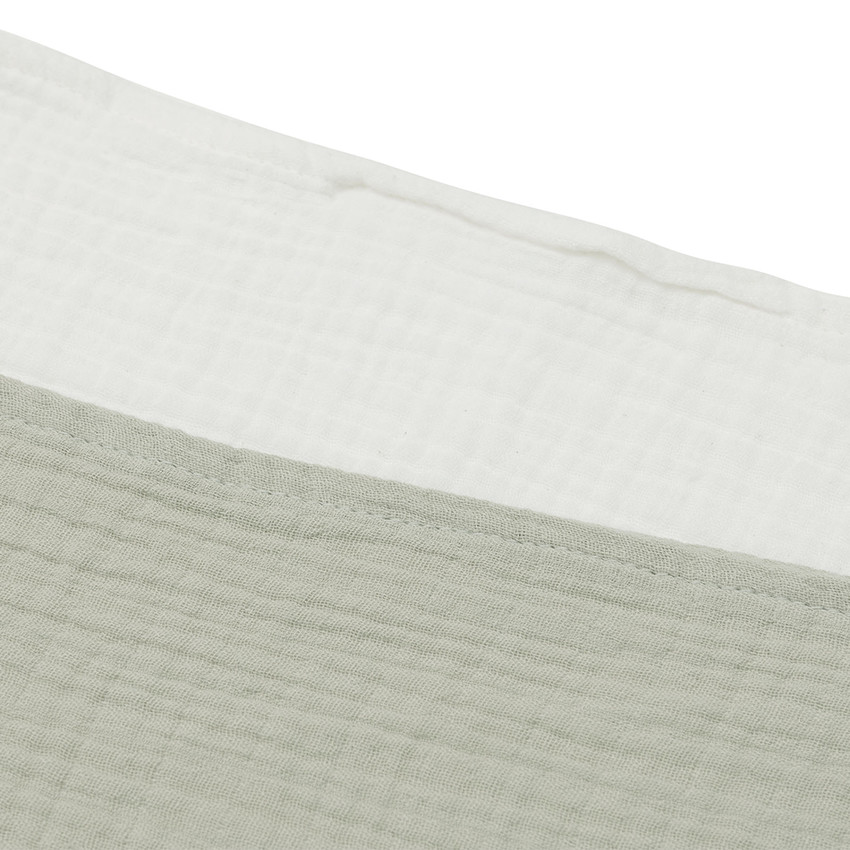 Lange tétra gaze de coton Olive Green/Ivory 70 x 70cm 4 pcs - Ecru (Jollein) - Image 2