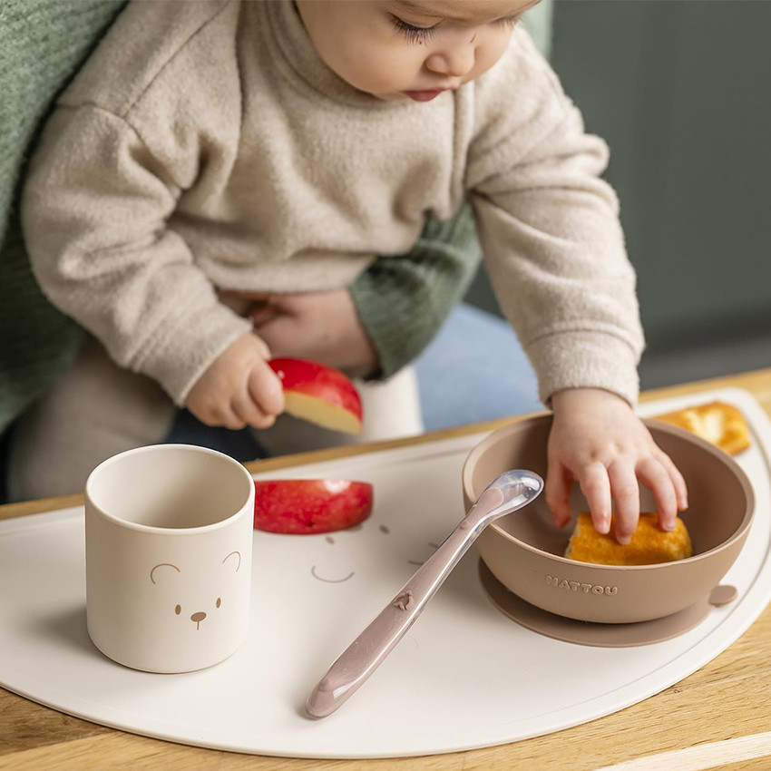 Set repas enfant - Silicone - Nature/ours - 4 Pcs - Nature (Nattou) - Image 1