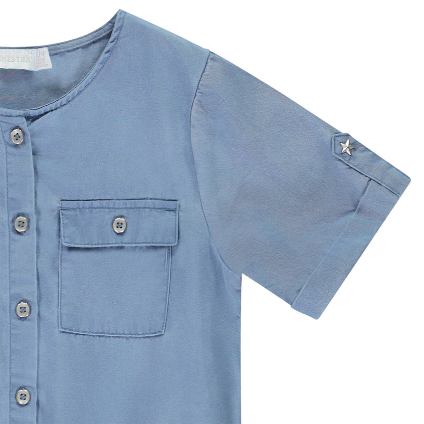 Combishort en sergé uni pour fille 