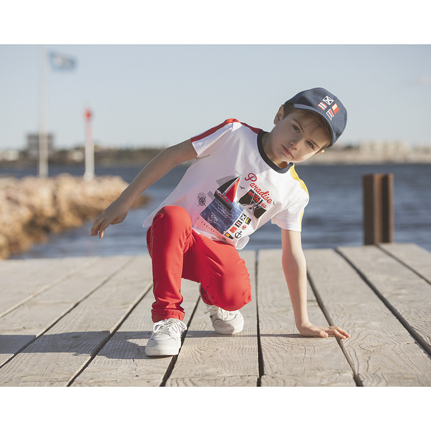 T-shirt manches courtes avec print brodé pour garçon 