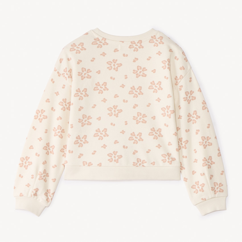 Sweat oversize en molleton print à paillettes fantaisie pour fille 