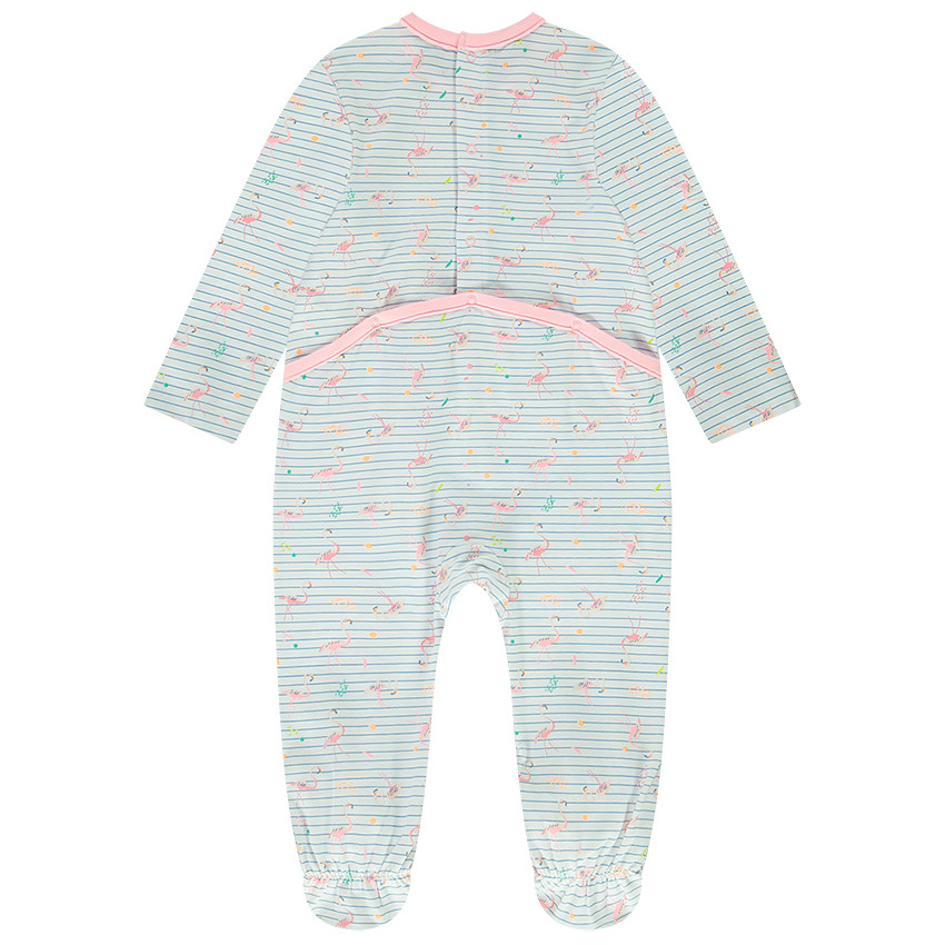 Lot de 3 dors-bien à manches longues imprimé flamants roses pour bébé fille 