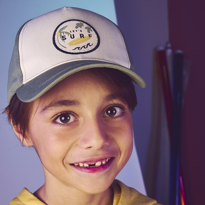 Casquette bicolore patch surf pour garçon 