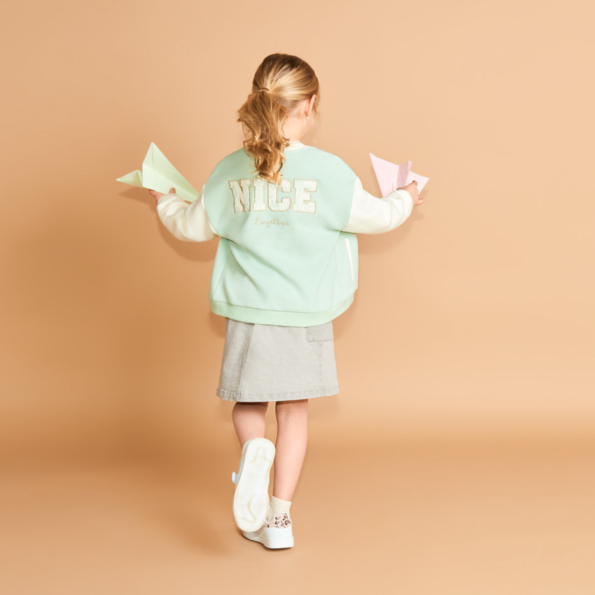 Jupe en denim avec poches cargo pour fille 