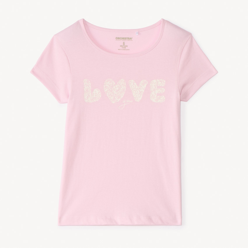 T-shirt manches courtes printé pour fille