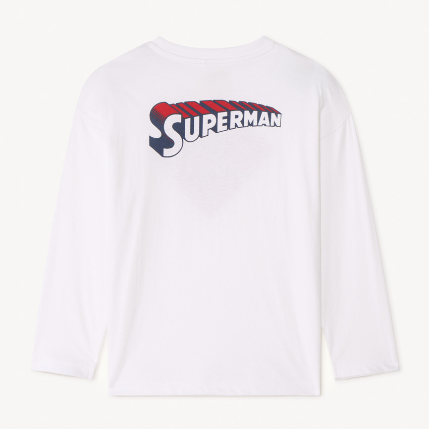 T-shirt manches longues Superman Warner en relief pour garçon 