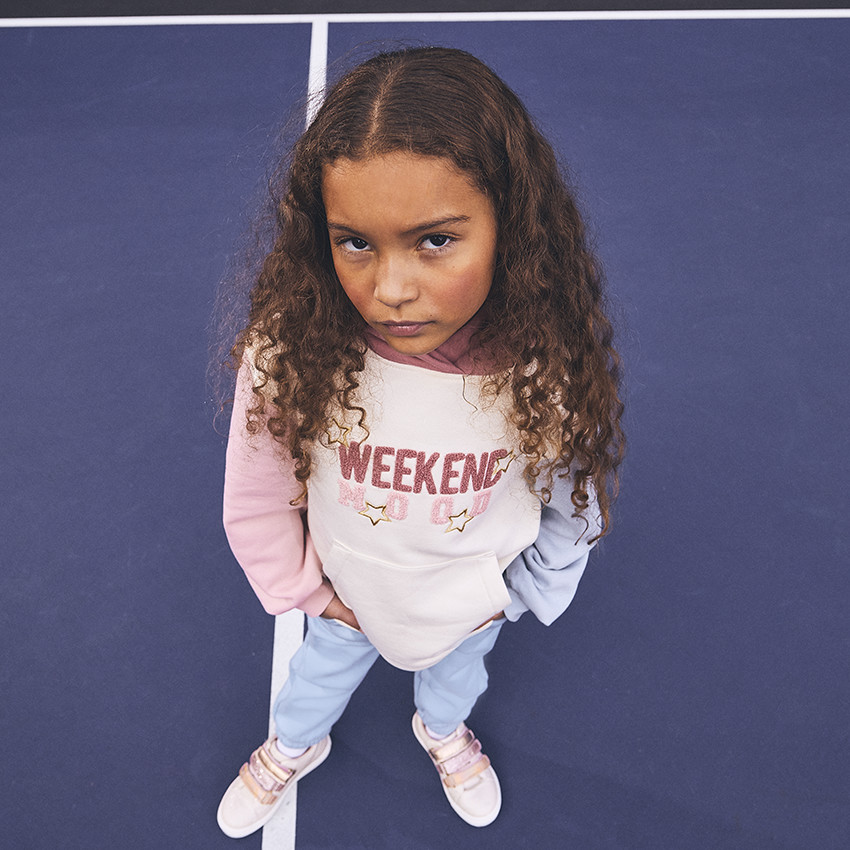 Sweat molleton à capuche effet color block pour fille 
