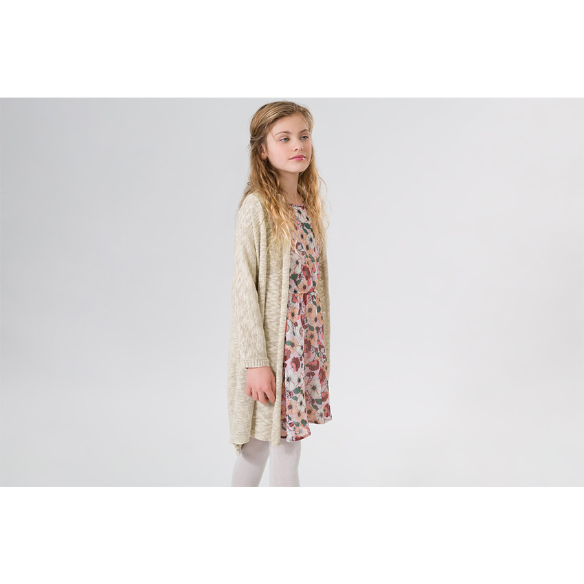 Junior - Robe fleurie en voile armuré 