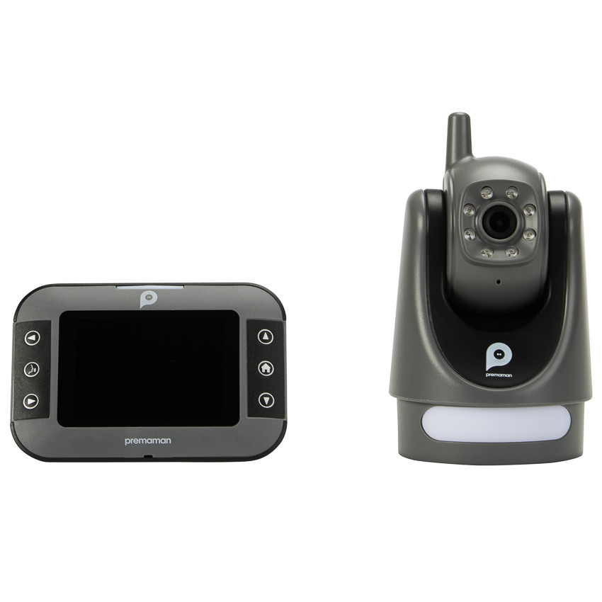 Babyphone vidéo Buddy Motion 2.0 avec caméra rotative gris 