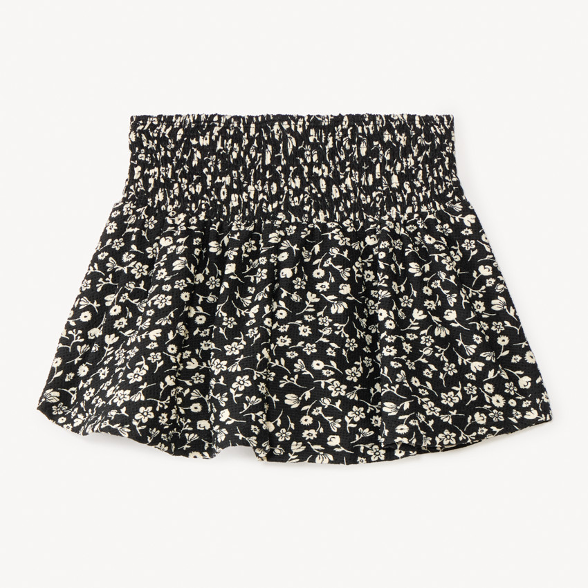 Jupe-short avec taille smockée imprimé fleuri pour fille 
