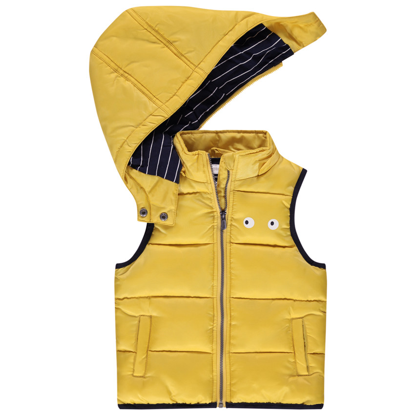 Doudoune matelassée doublée jersey à rayures et capuche amovible 