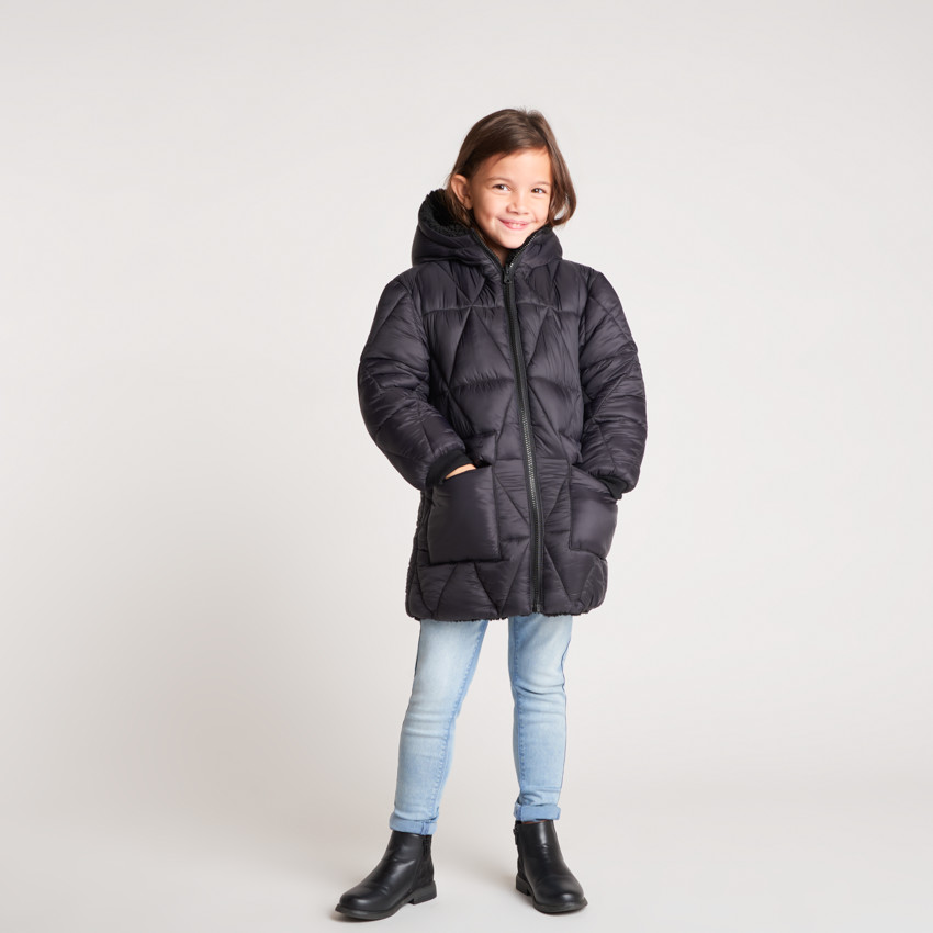 Doudoune réversible sherpa + matelassage triangle fille 