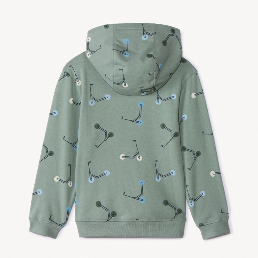 Sweat molleton à capuche imprimé trottinettes pour garçon 
