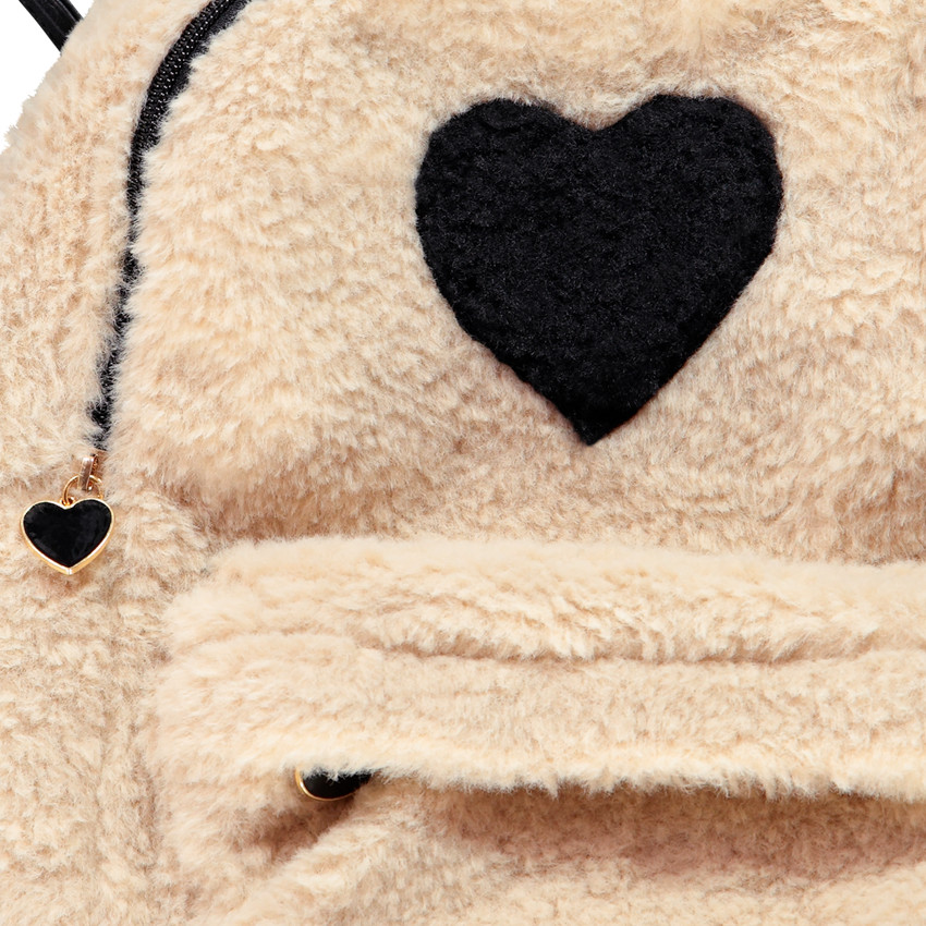 Sac à dos en sherpa rose pour enfant fille 