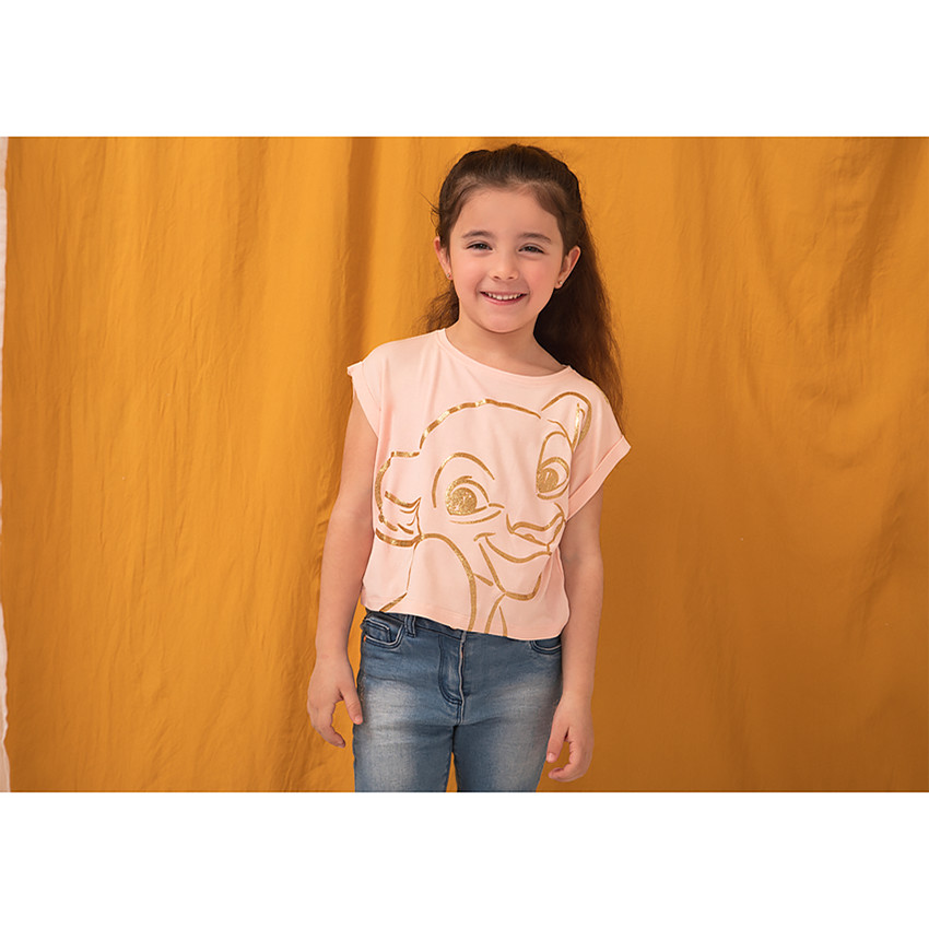 T-shirt forme boîte manches courtes print Nala (Le roi lion) Disney pour fille 