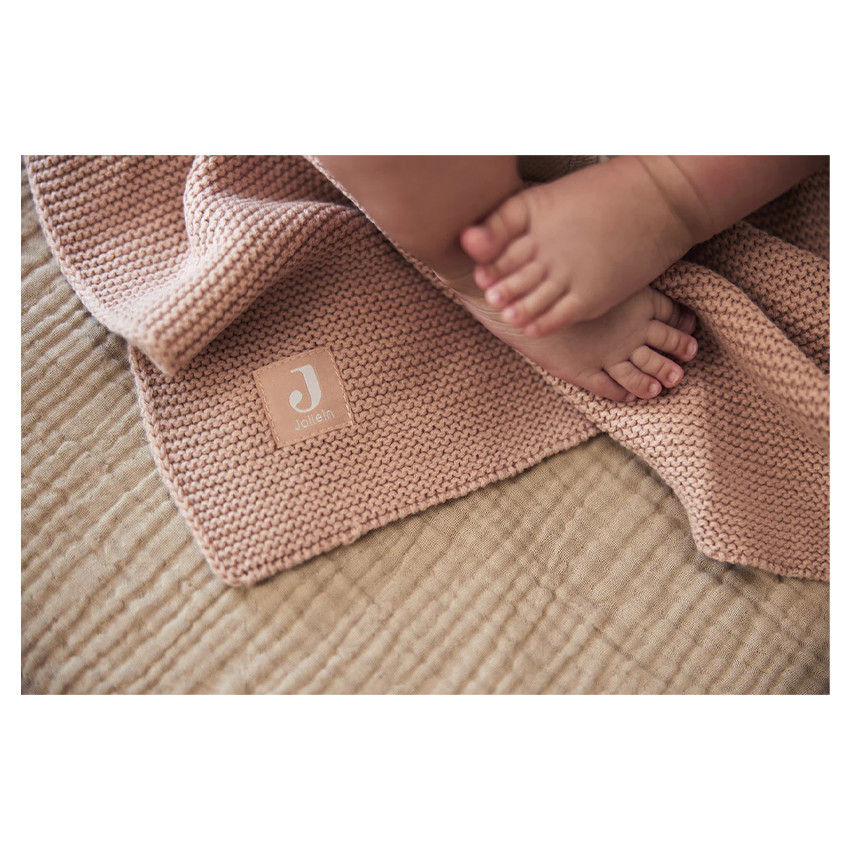 Couverture berceau Basic Knit 75x100 cm - Wild Rose 