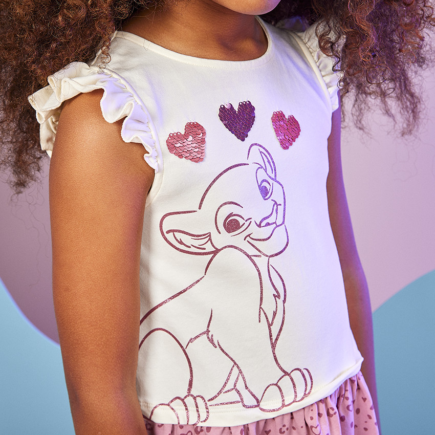 Robe effet 2 en 1 Nala Disney à sequins magiques pour fille 