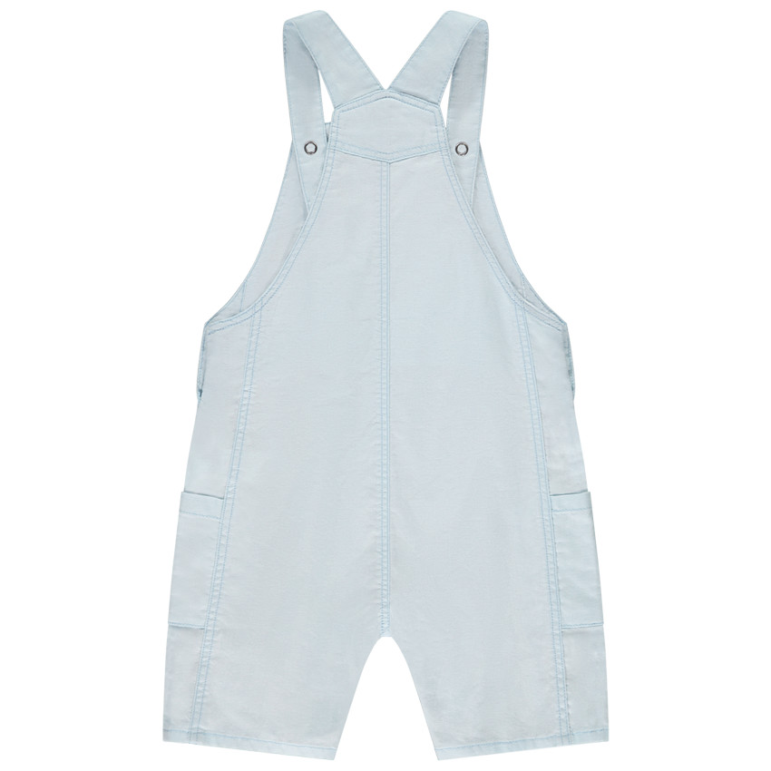 Salopette courte en toile unie pour bébé garçon 