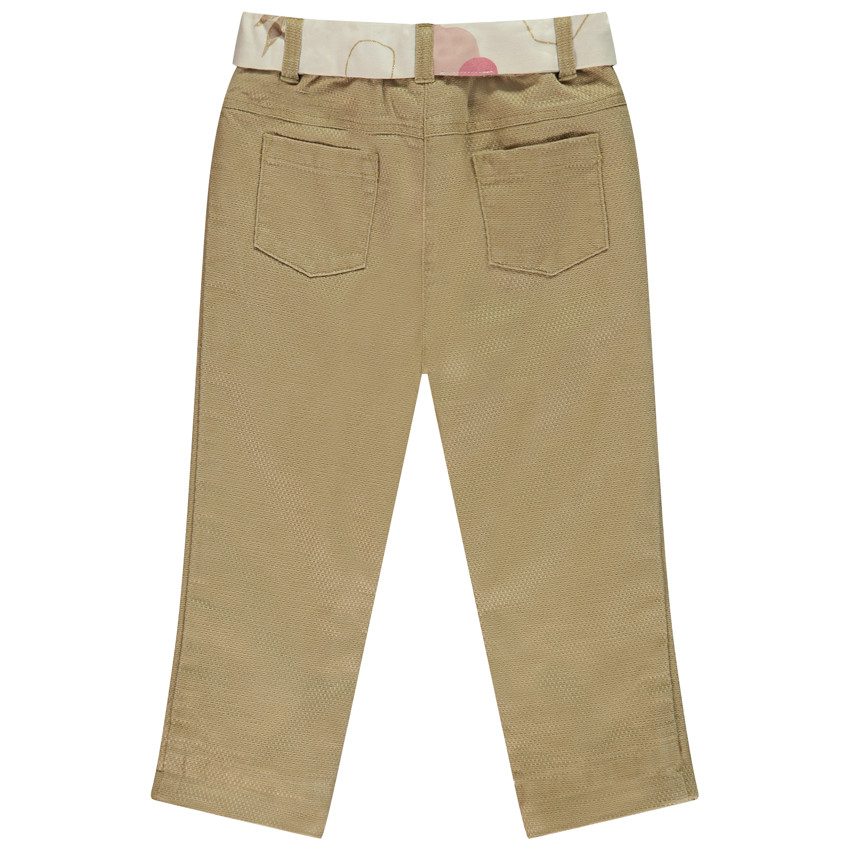 Pantalon doublé en toile avec ceinture arty fantaisie pour bébé fille 