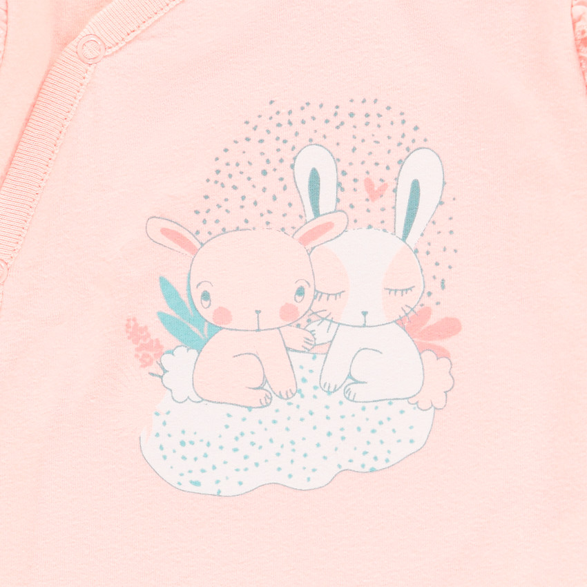 Dors-bien en coton print lapin pour bébé fille 