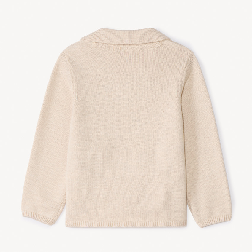 Gilet manches longues en tricot col tailleur pour bébé garçon 