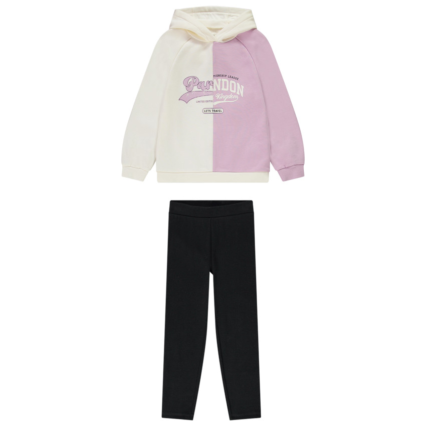 Ensemble jogging avec sweat effet color block pour fille 