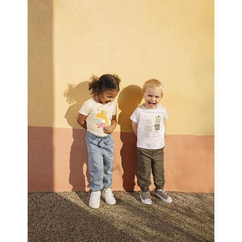 Pantalon battle uni en toile taille élastiquée pour bébé garçon 