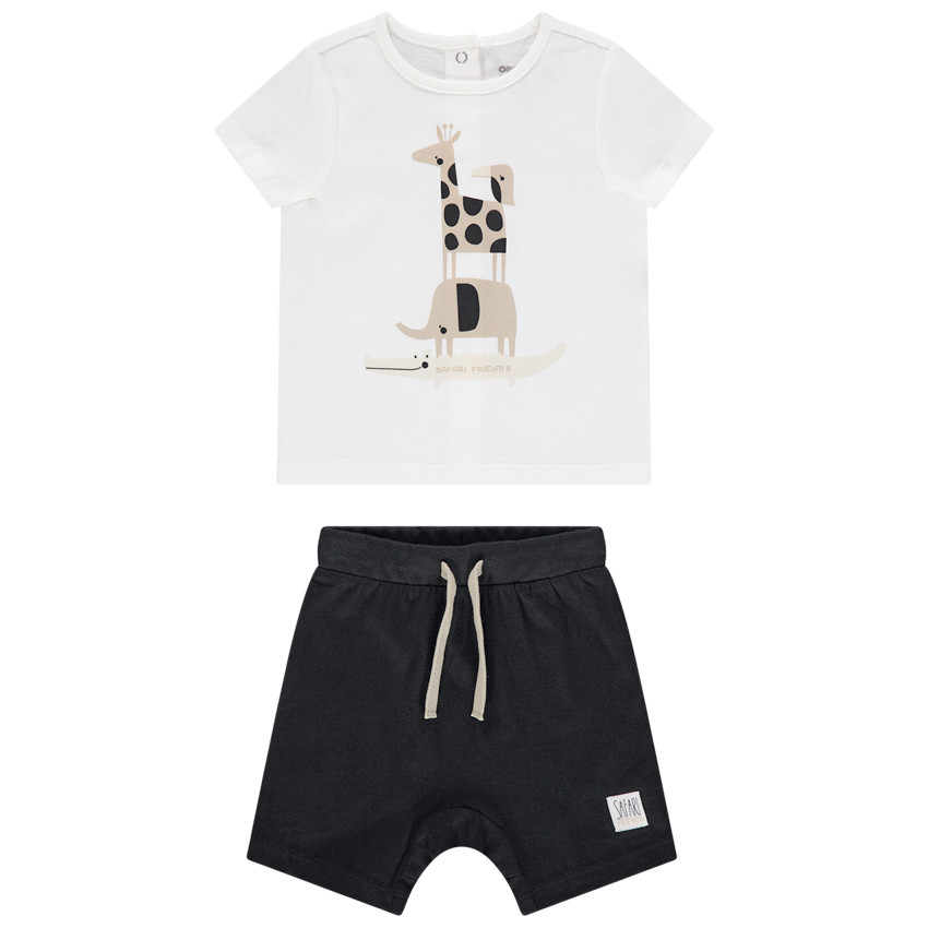 Ensemble avec t-shirt imprimé animaux et short 