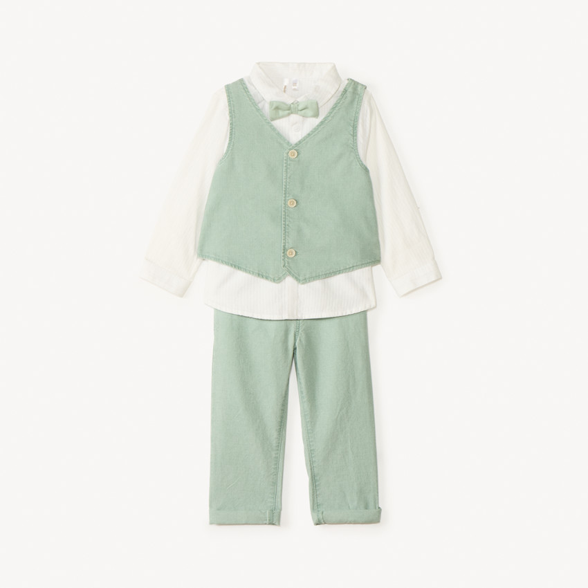 Ensemble 3 pièces avec nœud papillon pour bébé garçon