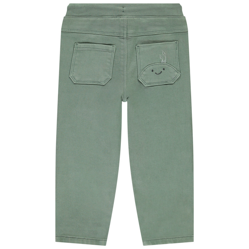 Jean à taille élastiquée et poche ludique pour bébé garçon 