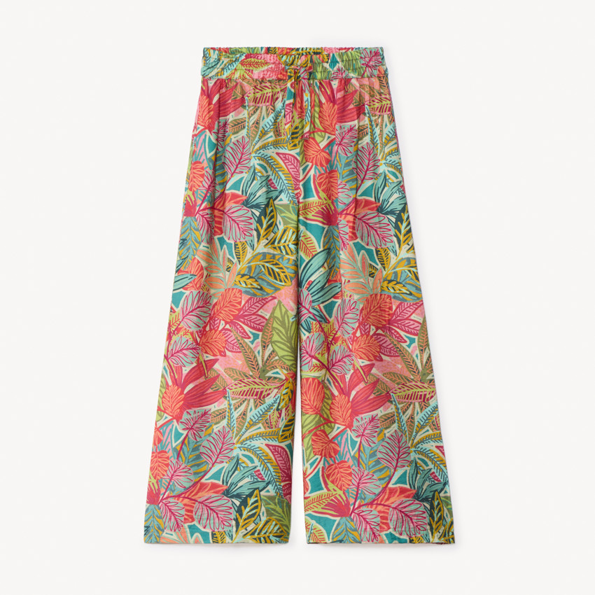 Pantalon ample et fluide imprimé fantaisie pour fille