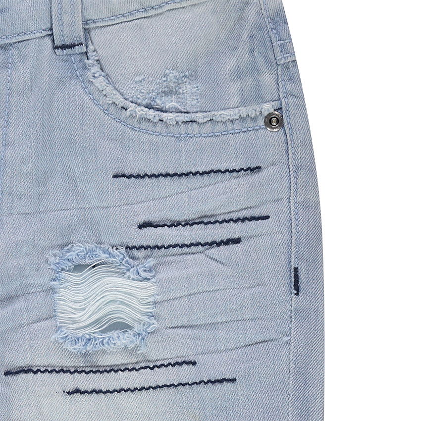 Junior - Bermuda en jeans destroy bleach  