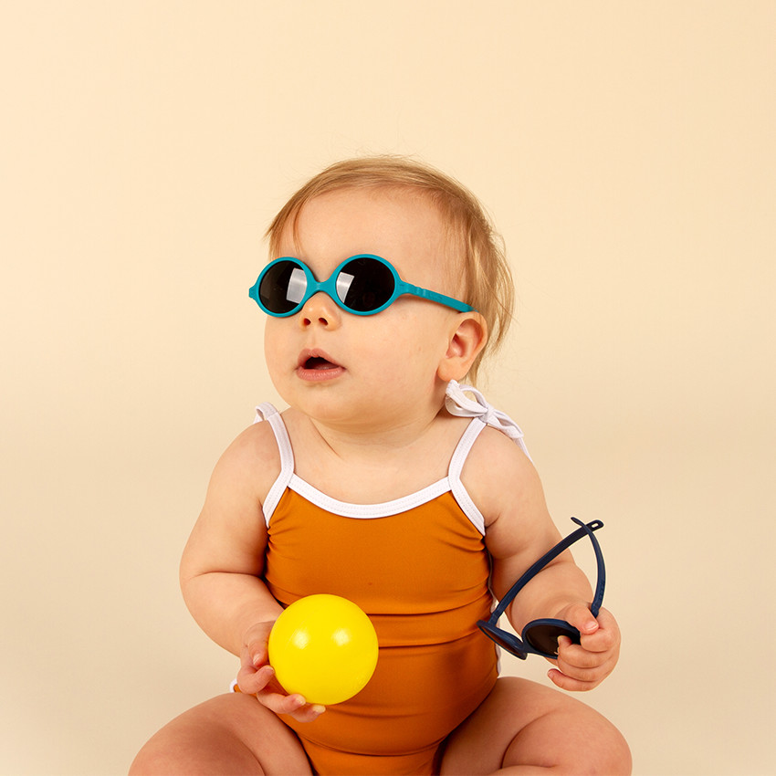 Lunettes de soleil réversibles Diabola 0-1 an vert paon 