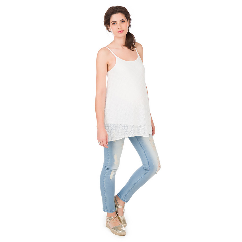 Débardeur de grossesse en crêpe à motif jacquard 