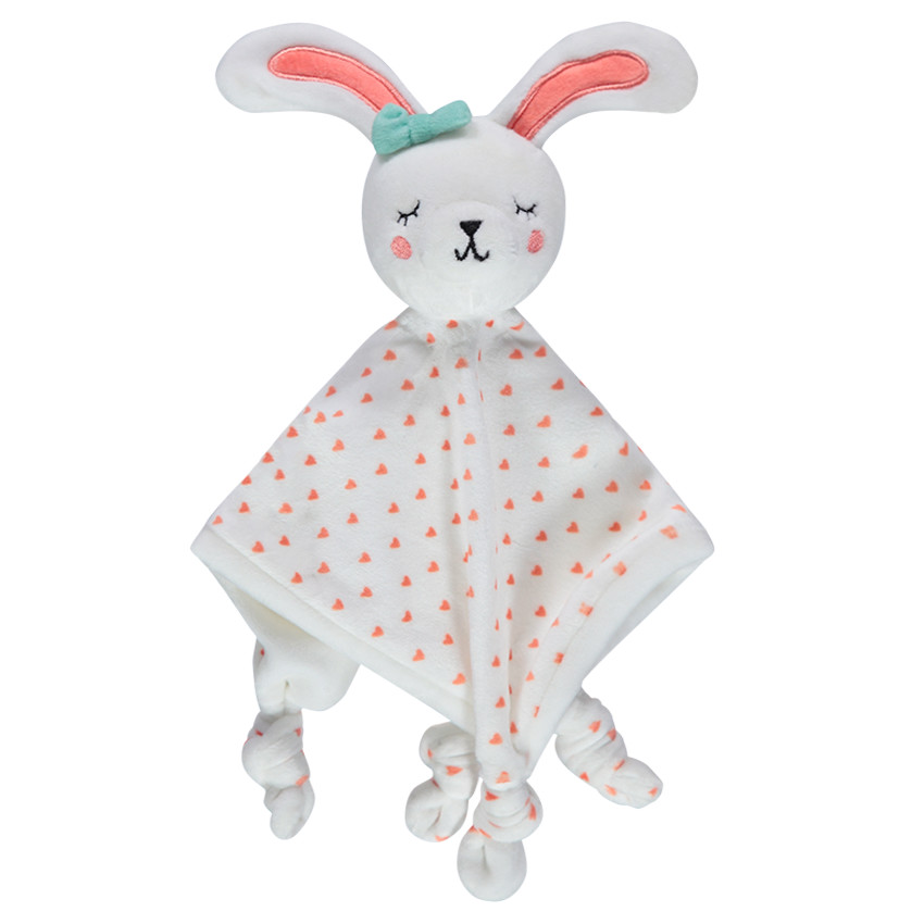 Doudou lapin en velours avec coeurs all-over 